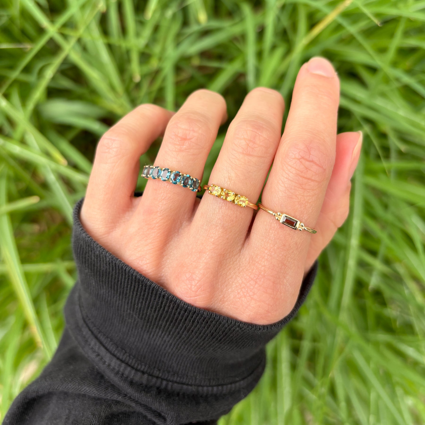 Trio Citrine Ring | 14K Gold